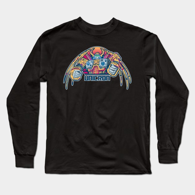 Retro 80s Punk Unicron Long Sleeve T-Shirt by Chris Nixt